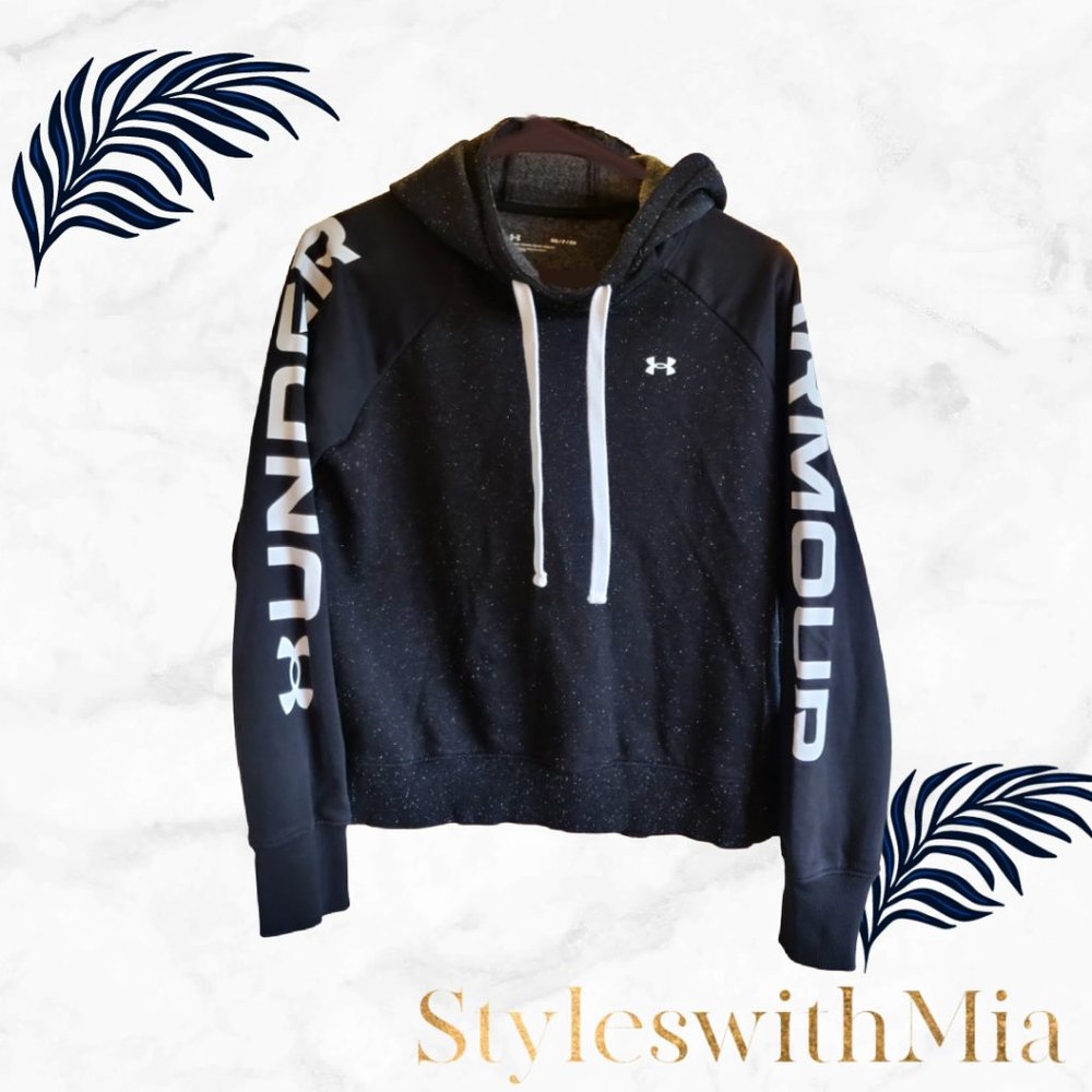 Under Armour Black with White details Hoodie (logo and name on arms)